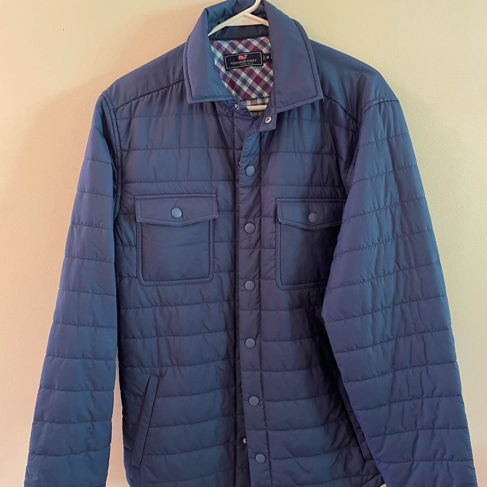 Vineyard Vines Men’s Navy Blue Quilted Winter Jacket